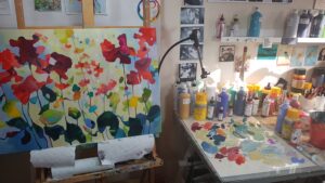 A blog post about how to create an art zone or small studio space in your home by Irish artist Eibhilin Crossan